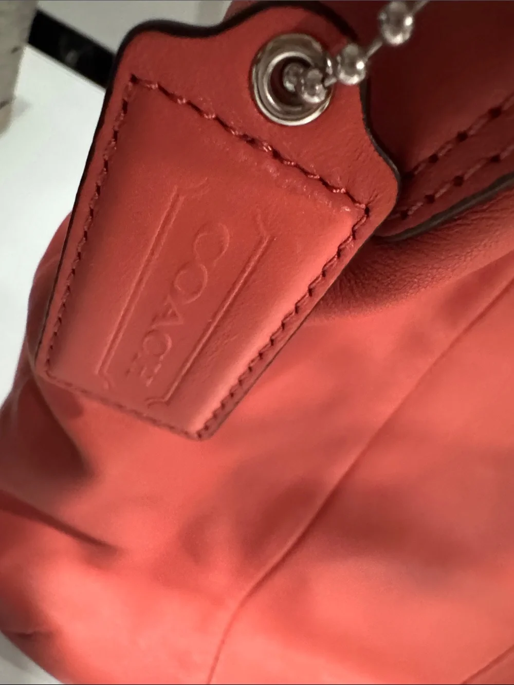 Coach Kristin Coral Pink Leather Shoulder Bag